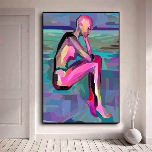 Abstract meditation Woman Graffiti Canvas Art Prints and Posters Canvas Painting Wall Picture for Living Room Home Cuadros Decor