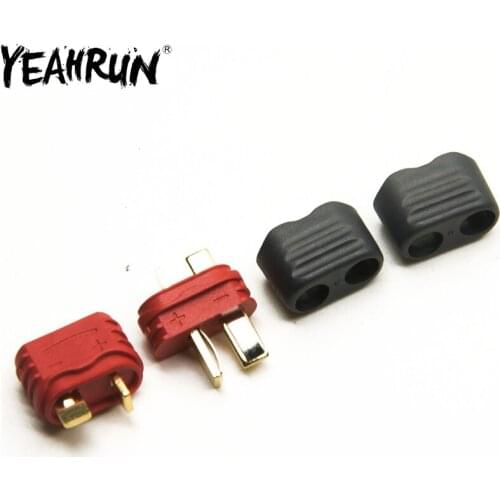Remote Control Car Adapter T Plug Deans Male and Female Bullet Connector Plugs with Sheath for RC Climbing Car Parts