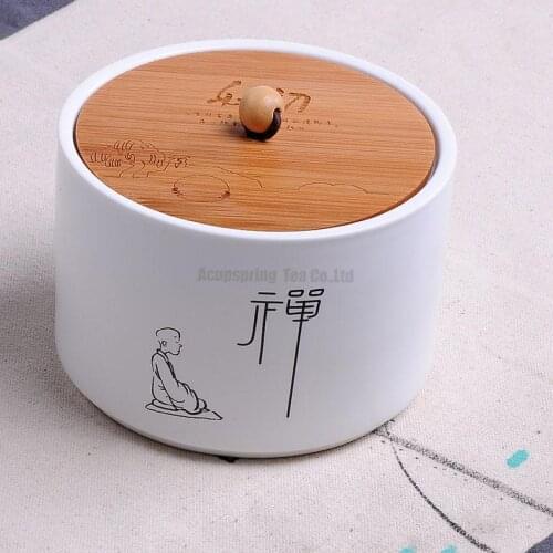 Longquan kiln Porcelain Tea Cans Caddy Ceramic Zen ceremony Tea Set Canister Spice Jar Storage Bottle for Puer/Pu'erh/white tea