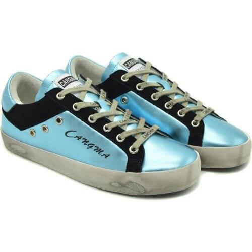 CANGMA Luxury Brand Designer Sneakers Women Shoes Blue Casual Shoes School Footwear Flats Womens Vintage Vulcanized Shoe