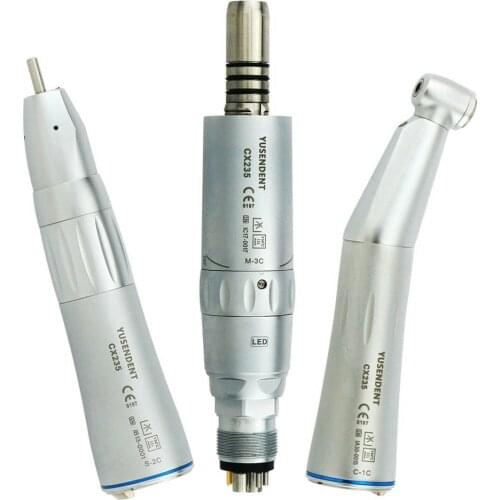 COXO Dental Low Speed Handpiece Fiber Optic Inner Spray 6Hole Air Turbine CX235C Set YUSENDENT