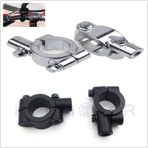 Chrome 1" 25mm Motorcycle HandleBar 10mm Mirror Thread Mount Holder Clamp Adapto aftermarket free shipping motorcycle parts