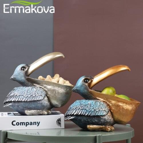 ERMAKOVA Nordic Toucan Figurine Ornament Decoration Jewelry Key Storage Animal Bird Sculpture Home Desktop Decor Ornament Gift