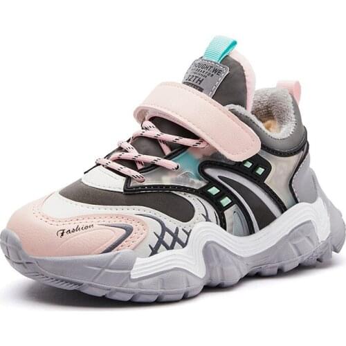 Hot Childrens Shoes Casual Cotton Warm Boys Girls Shoes Winter New Youth Sneakers Kids Fashion Plus Velvet Sports Running Shoes