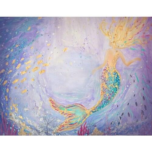 Mermaid picture baby shower backgrounds photography vinyl painting kids Photo backdrops for photo Studio props photophone NB-192