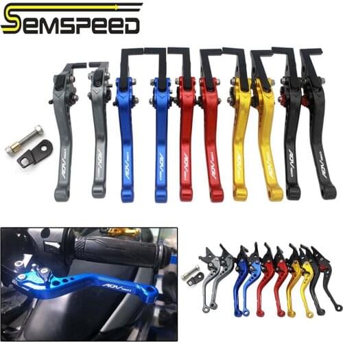 SEMSPEED With ADV150 logo Parking Function Motorcycle CNC New 3D Rhombus Short Brake Levers For Honda adv150 ADV 150 2019 2020