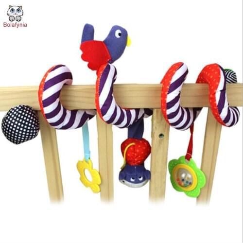 Colorful bed around the lathe hanging BB baby rattle toy teether purple bird bed hanging bird bed winding