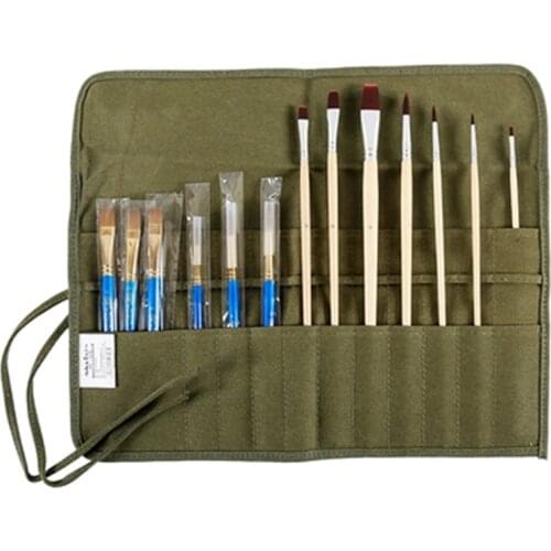 Multifunction 22/30 Holes Pencil Bag Roll Up Portable Canvas Wrap Pouch Case