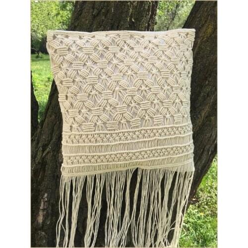Macrame pillow cover Handmade cream macrame BOHO cushion cover Customized size throw pillow cover