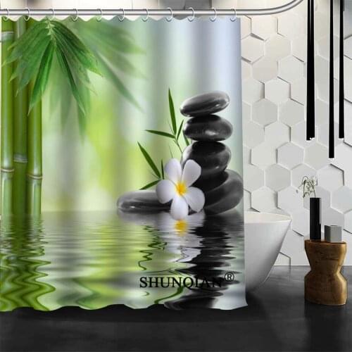 New Bathroom Curtains zen stone Shower Curtain Customized Shower Curtain Waterproof Polyester Fabric Curtain For Bathroom