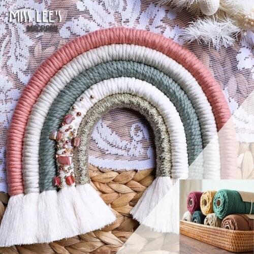 New Arrivals 3mm Braided Cord 100% Natural Cotton Rope for Wall Hanging Plant Hangers Home Decorations Macrame Cords
