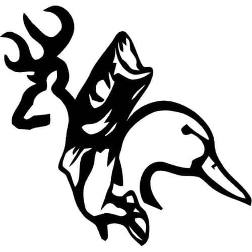 Interesting Browning Deer Duck Fish Cartoon Car Sticker PVC 15cm X15cm Motorcycle Window Decal Waterproof Windshield Accessories