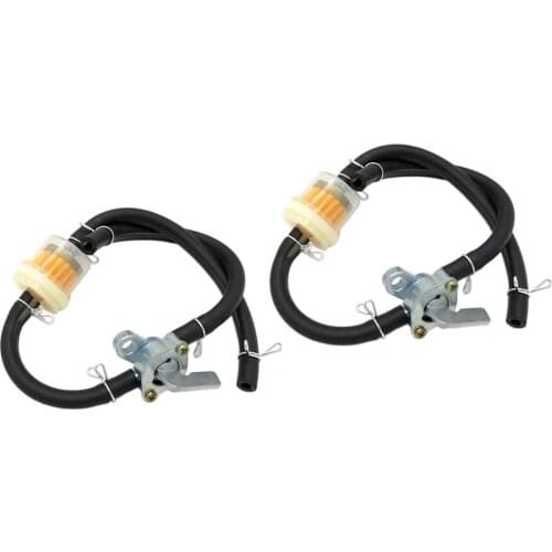 ON/OFF Switch Petrol Gas Fuel Tap Petcock Valve w/Hose Line and Filter for 50 70 90 110 125 150cc Quad ATV Assembly Parts 2pcs