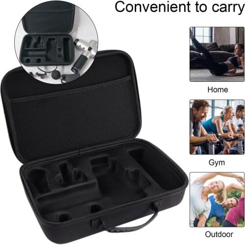 Portable Massage Guns Storage Bag EVA + 600D Cloth Massager Box Shockproof Case for 4 Massage Head