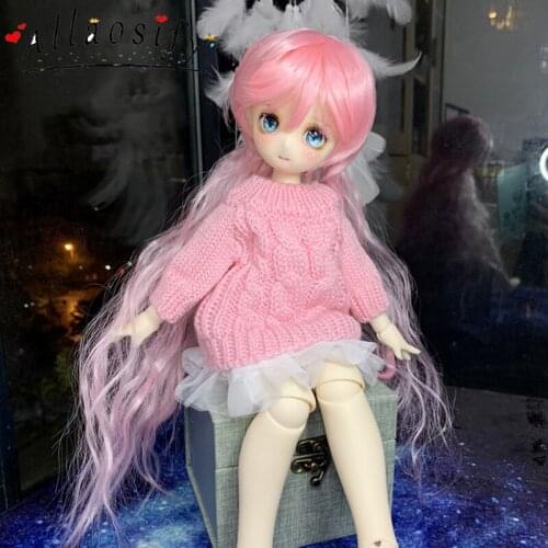 Allaosify Bjd Doll Long And Short Stitch High Temperature Silk Wig