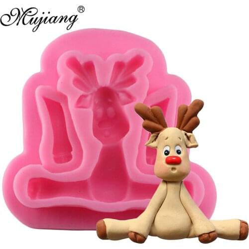 Cute Deer 3D Craft Soap Silicone Mold Cupcake Decorating Tools Candy Chocolate Fondant Moulds Baby Party Cake Baking Moulds