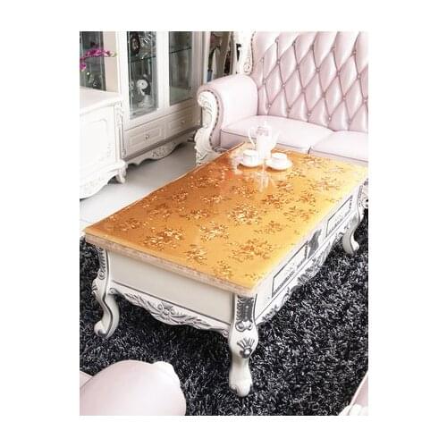 European Style PVC Soft Glass Coffee Table Tablecloth Waterproof And Oil-proof Table Mat Esay To Clean Crystal Plate