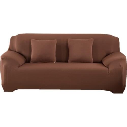Solid Color Flexible Sofa Cover For Living Room Elastic Stretch Modern Pure Chochlate Printing Couch Cover Slipcovers Cubre Sofa