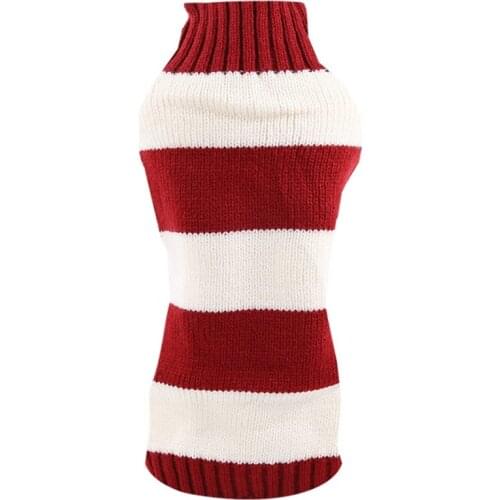 Dog Sweaters Christmas Stripe Sweater For Small Dog Cats Sphynx Winter Warm Knitted Costumes Kitten Pet Vest