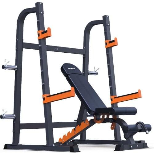 Gym Commercial Multifunctional Weightlifting Bed Smith Barbell Weight Plate Squat Rack Home Comprehensive Fitness Frame