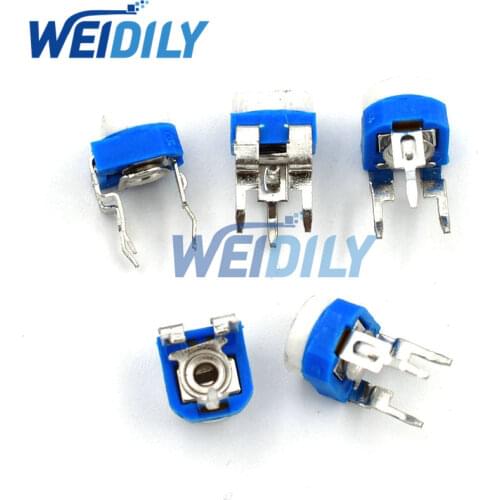 50PCS/LOT RM065 104 100KR 100K ohm Trimpot Trimmer Potentiometer Variable Potentiometers RM-065 Blue And White Color