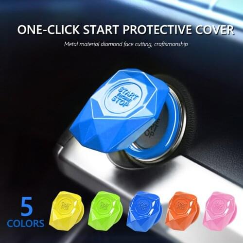 Universal Aluminum Alloy Car Ignition Engine Start Stop Button Ring Cover Trim Car Accessories One-click Start Decor Sticker