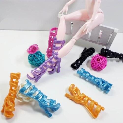 5pairs/lot High Quality Fashion Shoes For Monster High Dolls Original High Heel Boots Shoes Doll Accessories Kids DIY Toy