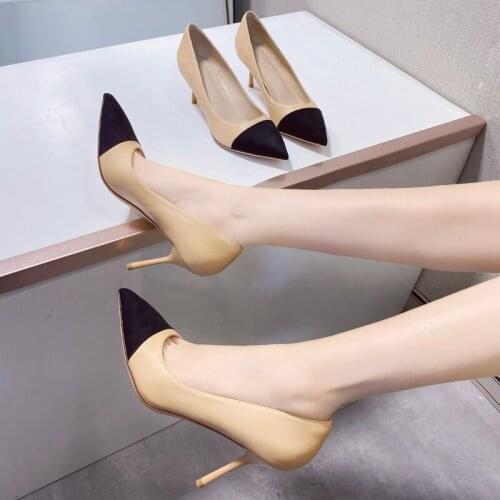 Womens 2021 spring and autumn new Korean style French fashion stiletto high heels versatile temperament high heels