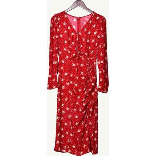 Women Dress 2020 Spring Summer New Drawstring Asymmetric Retro Dress