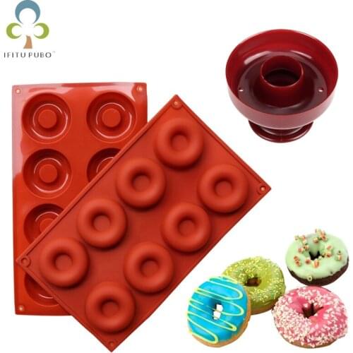 2019 New Cavity Donut Doughnut Baking Mold Cake Chocolate Candy Soap Silicone Mould Baking Tool Kitchen Accessories GYH