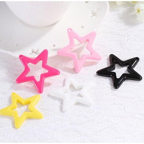 5pcs DIY earring pendant Flatback resin star charms Jewelry necklace pendant for earrings diy Keychain parts