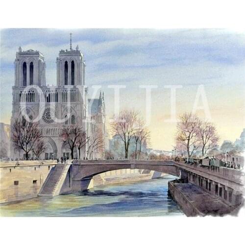 OUYIJIA 5d DIY Diamond Painting Modern architecture Full Square Round Rhinestone Embroidery Cross Stitch Craft Tool Set