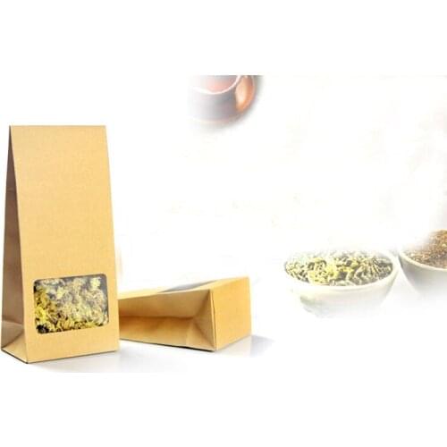 10*23.5*6cm 500pcs stand up window brown kraft paper bags boxes recyclable for wedding/Gift/Jewelry/Food/Candy Package Paper Box