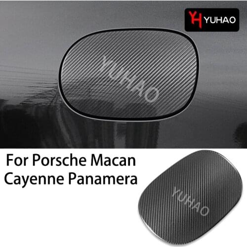 For Porsche Macan Cayenne Panamera Car Fuel Tank Cap Carbon Fiber Decorative Protective Sticker Automotive Exterior Accessories