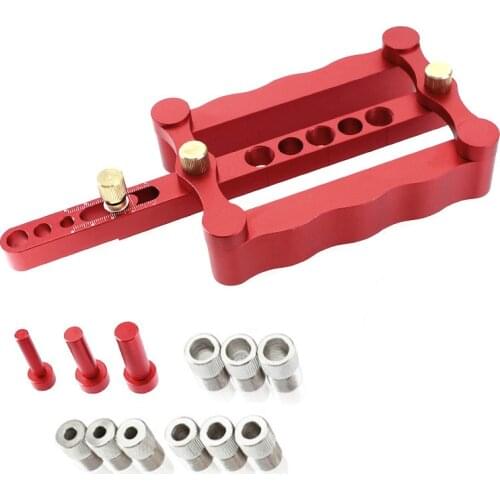 Woodworking Hole Drill Punch Positioner Guide Locator Multi-function Drill Punch Locator Aluminium Alloy Wood Working DIY Tool