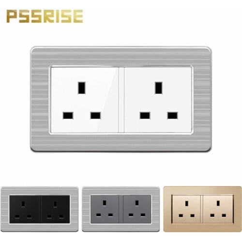 Double 13A USB 146mm * 146mm socket stainless steel plate plug in fixed household plug in home decoration