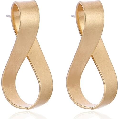 ELEGANCE11 2020 Gold Twisted Earring 8 Shape Dangle Frosion Jewelry Dangle Earrings Exaggerted Women Fashated Wholesale