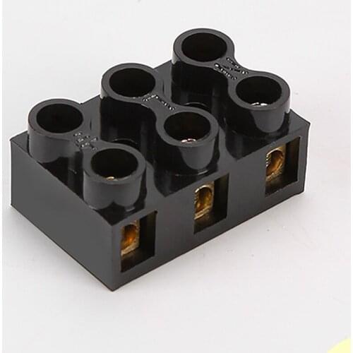 X5-1003 50pcs Electrical Wire Terminal Strip Block 10A 3P Barrier Flame-Redardant PC Base Copper Screw Terminal Connector Crimp