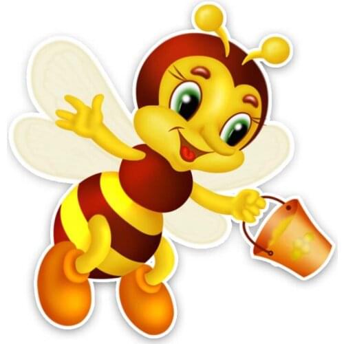 Fuzhen Boutique Decals Exterior Accessories Funny An Industrious Bee Cartoon PVC Vinyl Decal Car Stickers 13cm X 12.5cm