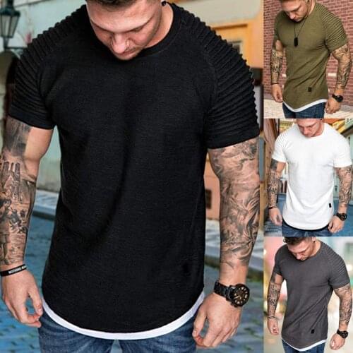 Summer Fashion Men T-Shirts Casual O Neck Short Sleeve Breathable Slims Fit Tops for Daily Life