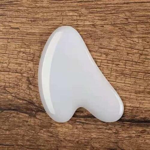 White Gua Sha Jade Facial Beauty Scraping Massage Tool Heart Shaped GuaSha SPA Physical Therapy Gue Anti Wrinkle Tool