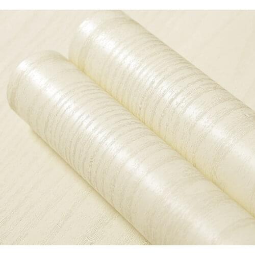 Creamy White Wood Stripe PVC Renovation Wallpaper DIY Self-adhesive Home Furnitures Refurbished Wall Sticker Sticky Paper Decal