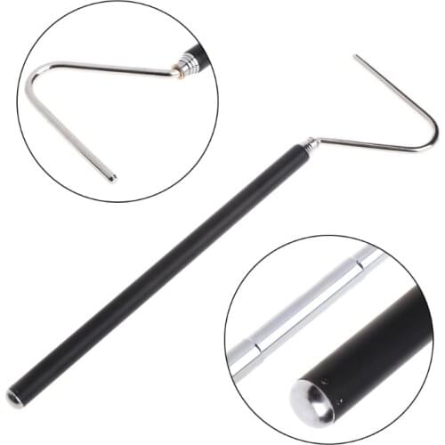 Snake Hook Stainless Steel Black Adjustable Long Handle Catching Tools Trap Tong Reptiles and Amphibians Supplies