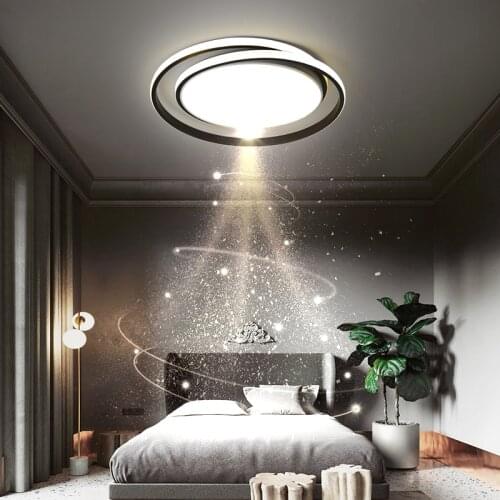 Bedroom dining room kitchen with modern led chandelier black simple round ceiling lamp decoration creative home lighting