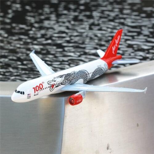 Air Asia 100th Anniversary Dragon A320 Aircraft Model 6" Metal Airplane Diecast Mini Collection Toys