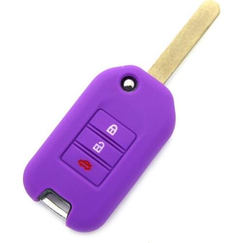 Muchkey Key Cover Remote Flip Case Protect Skin For 3 Button Floding Key For Honda Civic Accord