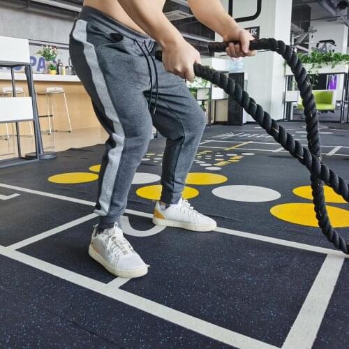 Jogger sports mens casual pants bodybuilding tight trousers mens youth vitality sports thickened cotton color matching pants