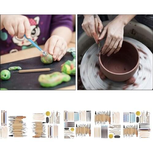 Pottery and Polymer Clay Tools Set Ceramic Clay Kit Sculpture Carving Pottery Modeling Drawing DIY Equipment for Beginners