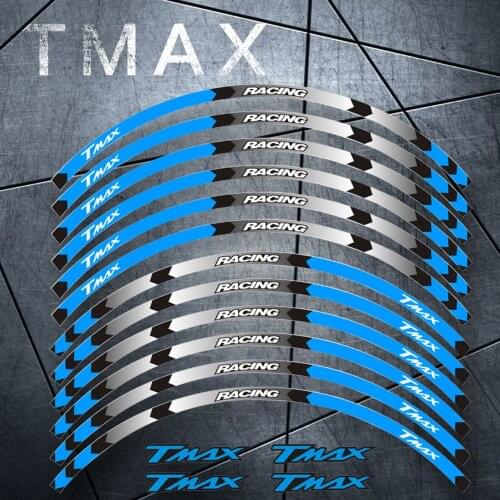 Motorcycle front and rear wheels Edge Outer Rim Sticker Reflective Stripe Wheel Decals For YAMAHA TMAX