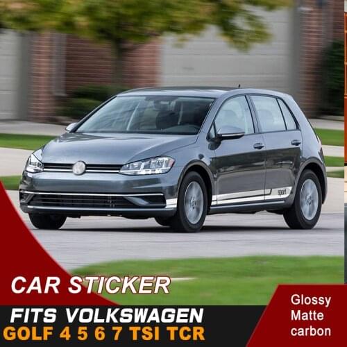 Car Decals Fit For VOLKSWAGEN GOLF 4 5 6 7 TSI TCR Side Door Stripe Racing Sport Vinyl Graphic Cool Car Stickers Custom